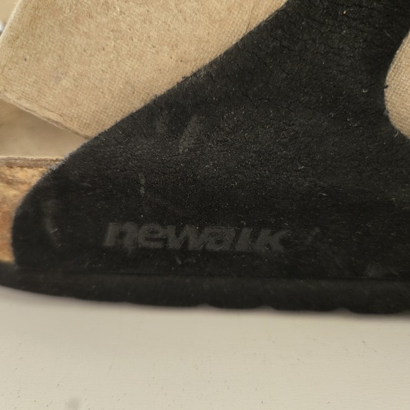 Birkenstocks Newalk Women's Size 7.5 38 Black Leather Suede Triple Strap Sandals - Picture 7 of 9